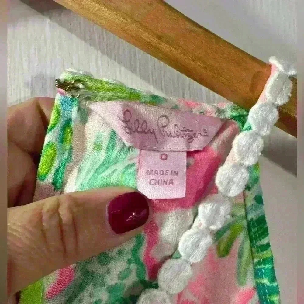 LILLY PULITZER PEARL SOFT SHIFT DRESS RAZ BERRY CATTY SHACK PINK GREEN - Picture 5 of 6